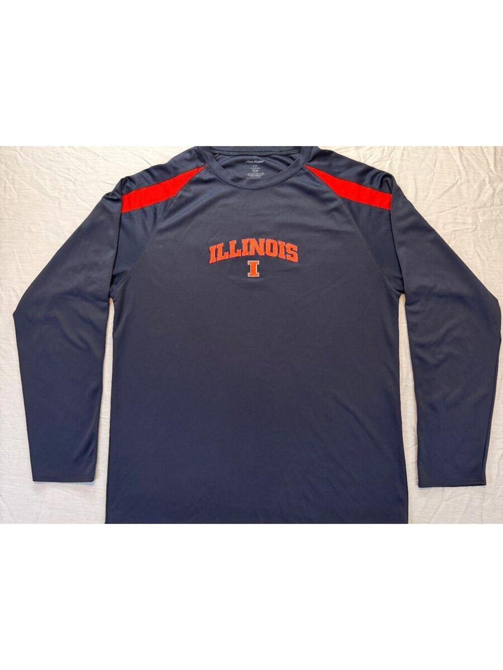 Illinois Pro Edge Long Sleeve Dri Fit Shirt L Dark Gray with Orange Accent